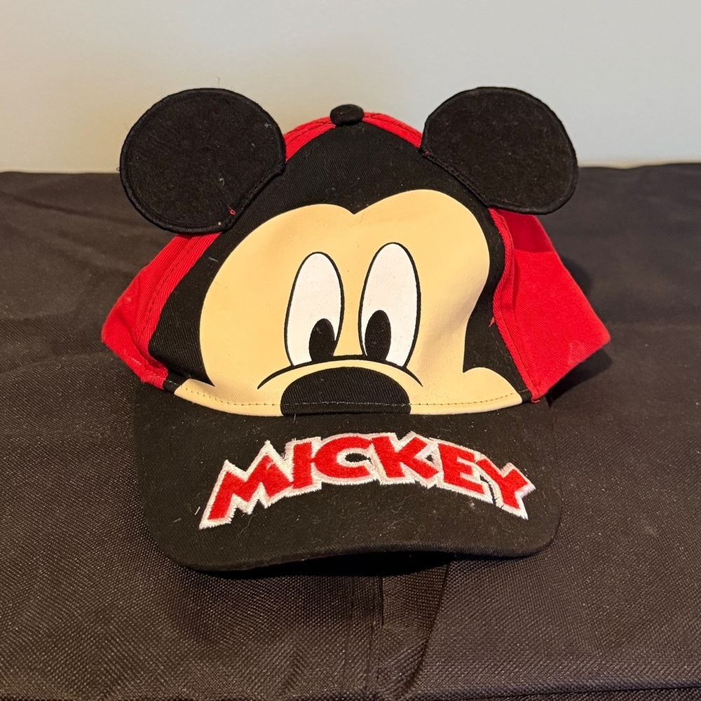 Mickey Mouse Toddler Boys Red and Black Cap